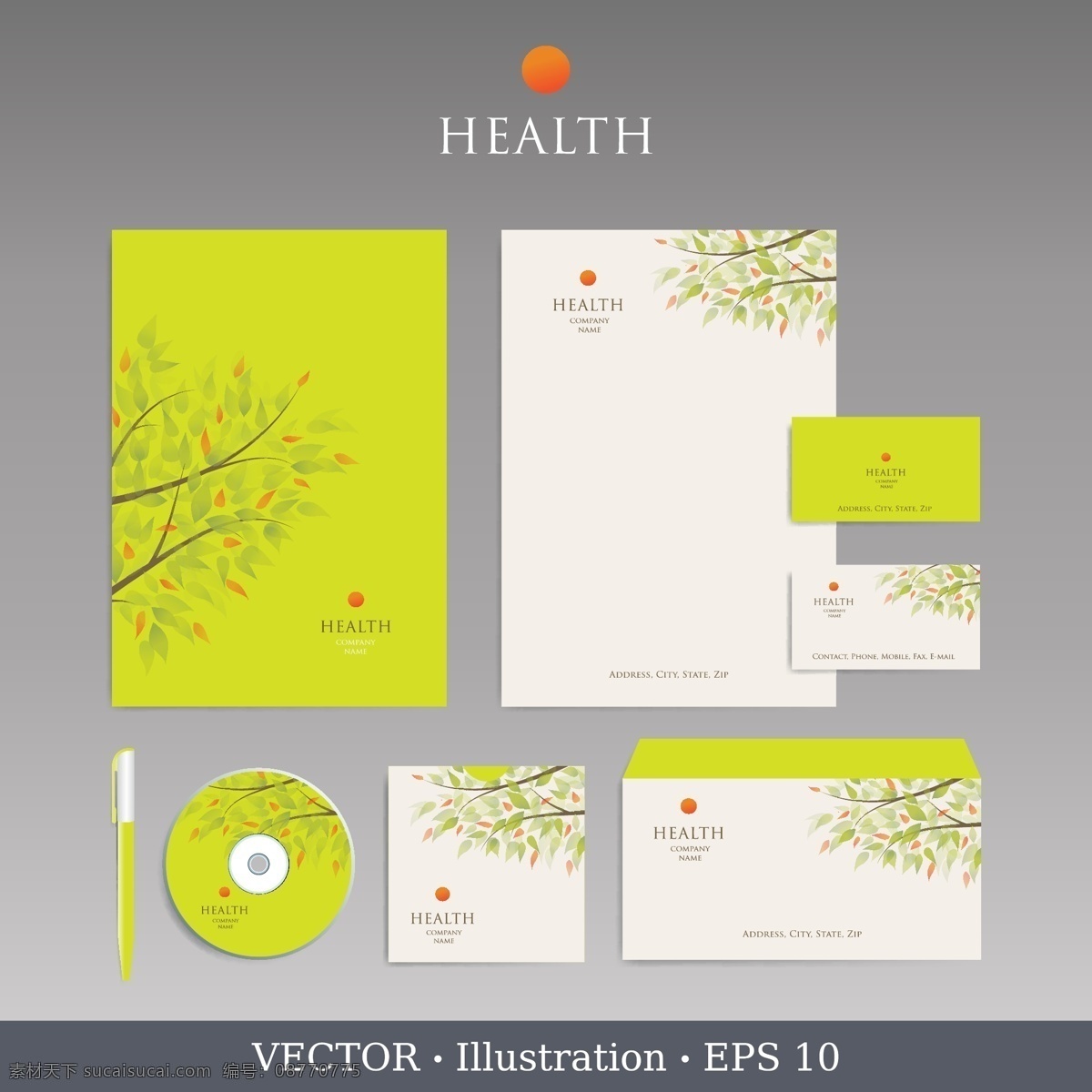 cd vi模板 背景 笔 方块 花纹 黄色 卡片 名片 树枝 vi 模板 圆圈 各种 文件 名片卡 其他名片