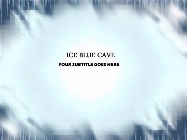 冰 蓝色 洞穴 模板 ppt模板 白色 冰块 洞口 自然风景