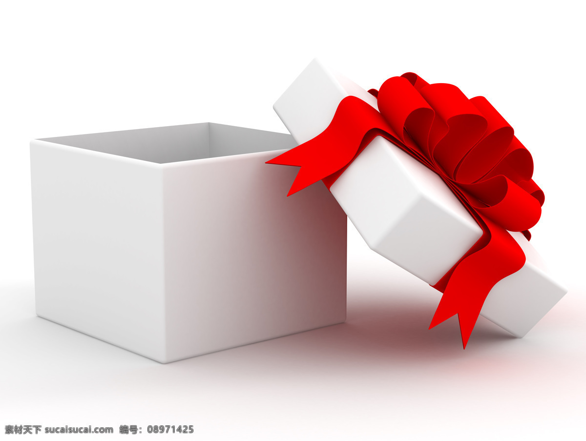 白色 礼品盒 包装 创意图片 高清图片 盒子 红色 蝴蝶结 精美图片 礼物 实用图片 丝带 印刷适用 风景 生活 旅游餐饮