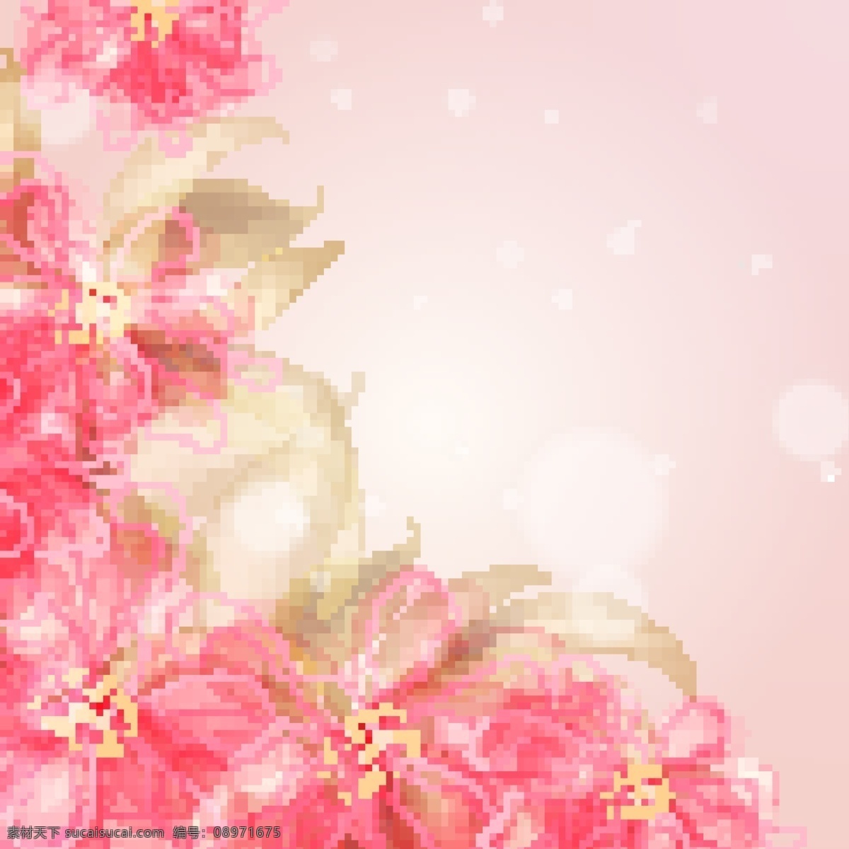 鲜花 炫彩 背景 璀璨 花瓣 花朵 矢量素材 绚丽 矢量图 其他矢量图