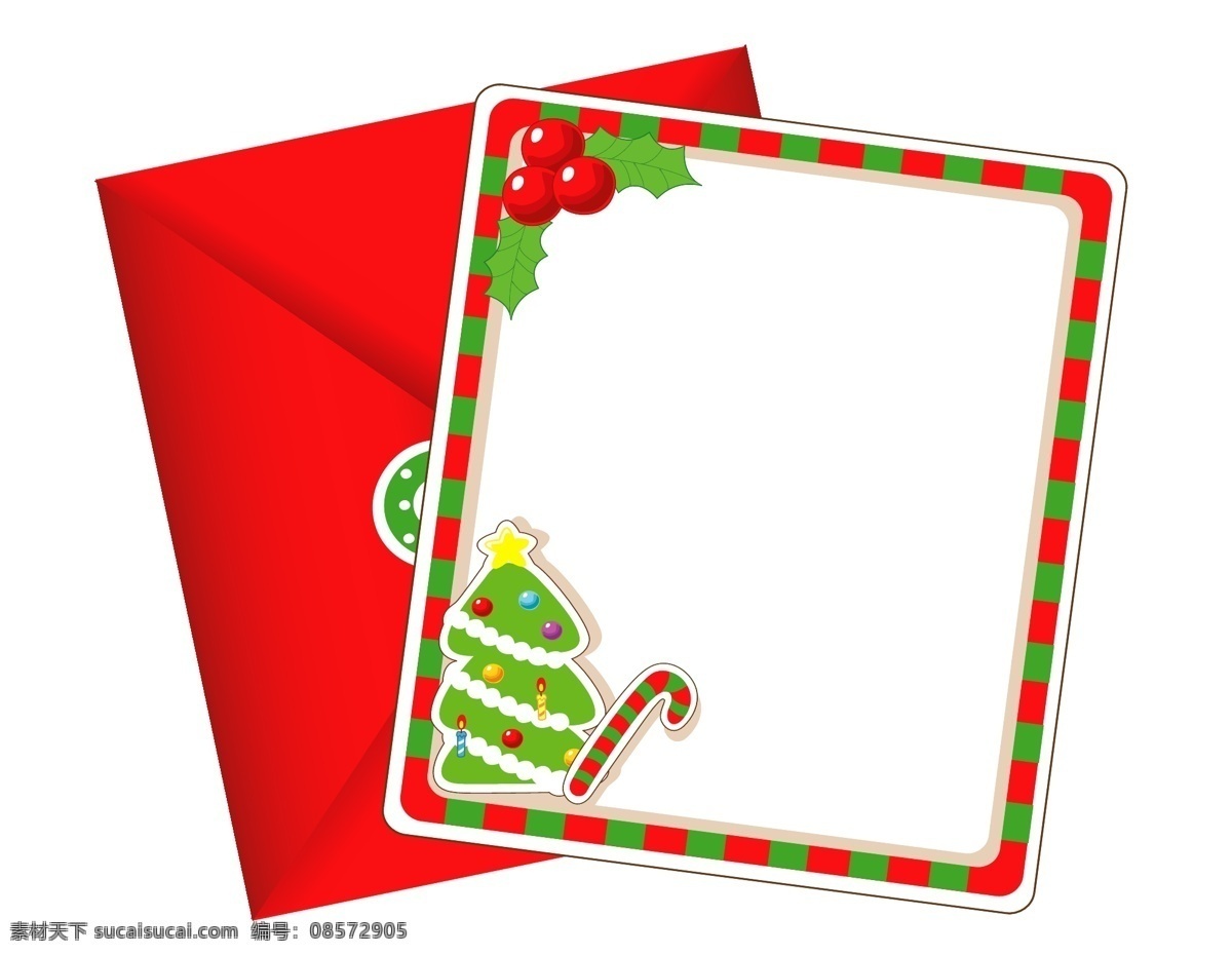 卡通 圣诞节 卡片 元素 喜庆 信封 圣诞树 手绘 红色信封 棒棒糖 ai元素 矢量元素
