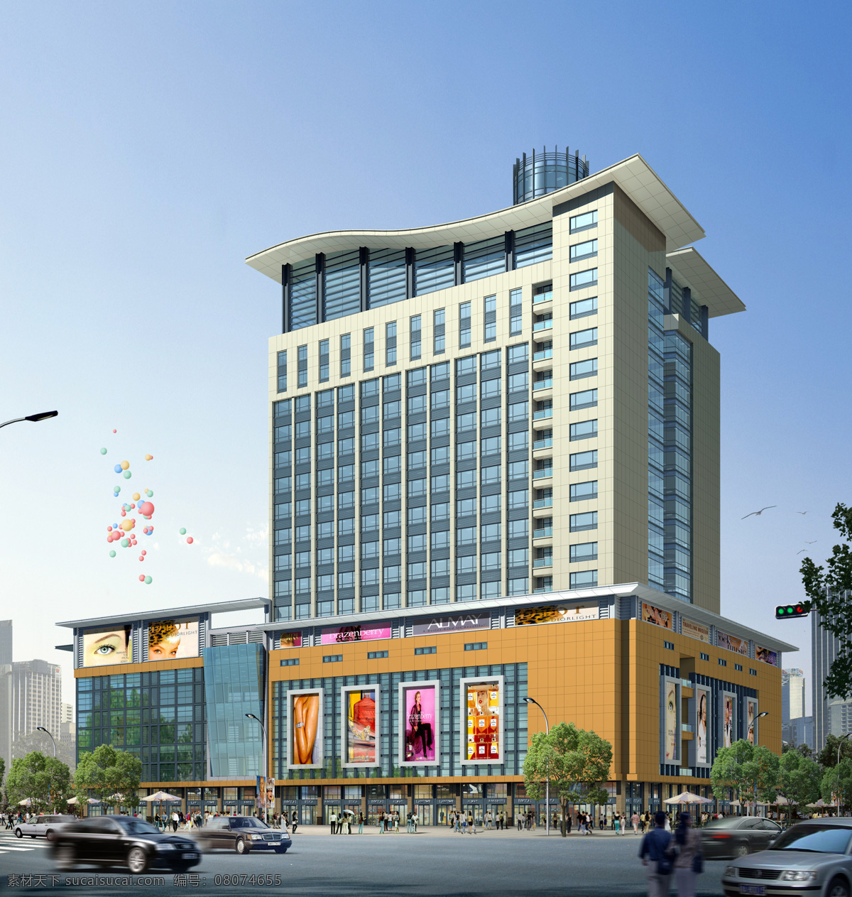 房产 广场 户外广告 建筑 气球 汽车 商务场景 商务金融 金 福源 珠宝 设计素材 模板下载 设计图库 psd源文件