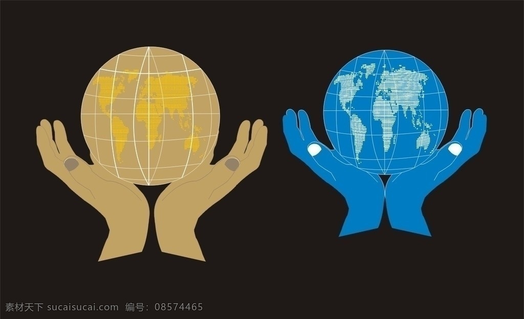 手托地球 手 矢量手 双手 双手托地球 矢量地球 标志 地球标志 手标志 矢量