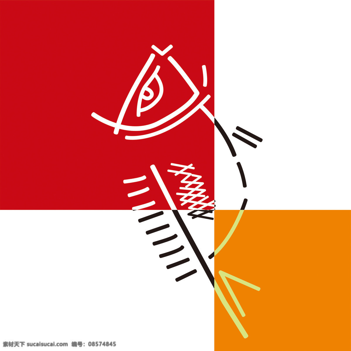 抽象 鱼 红色 无框画 装饰素材