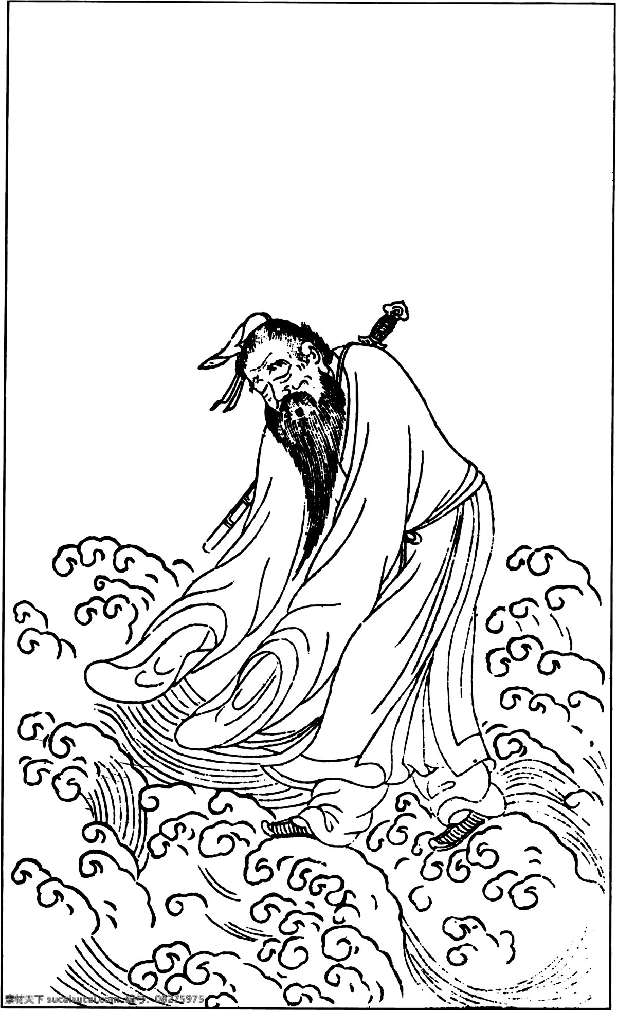 古版画 教化类 人物画 矢量 格式 eps格式 设计素材 古版画篇 版画专辑 矢量图库 白色