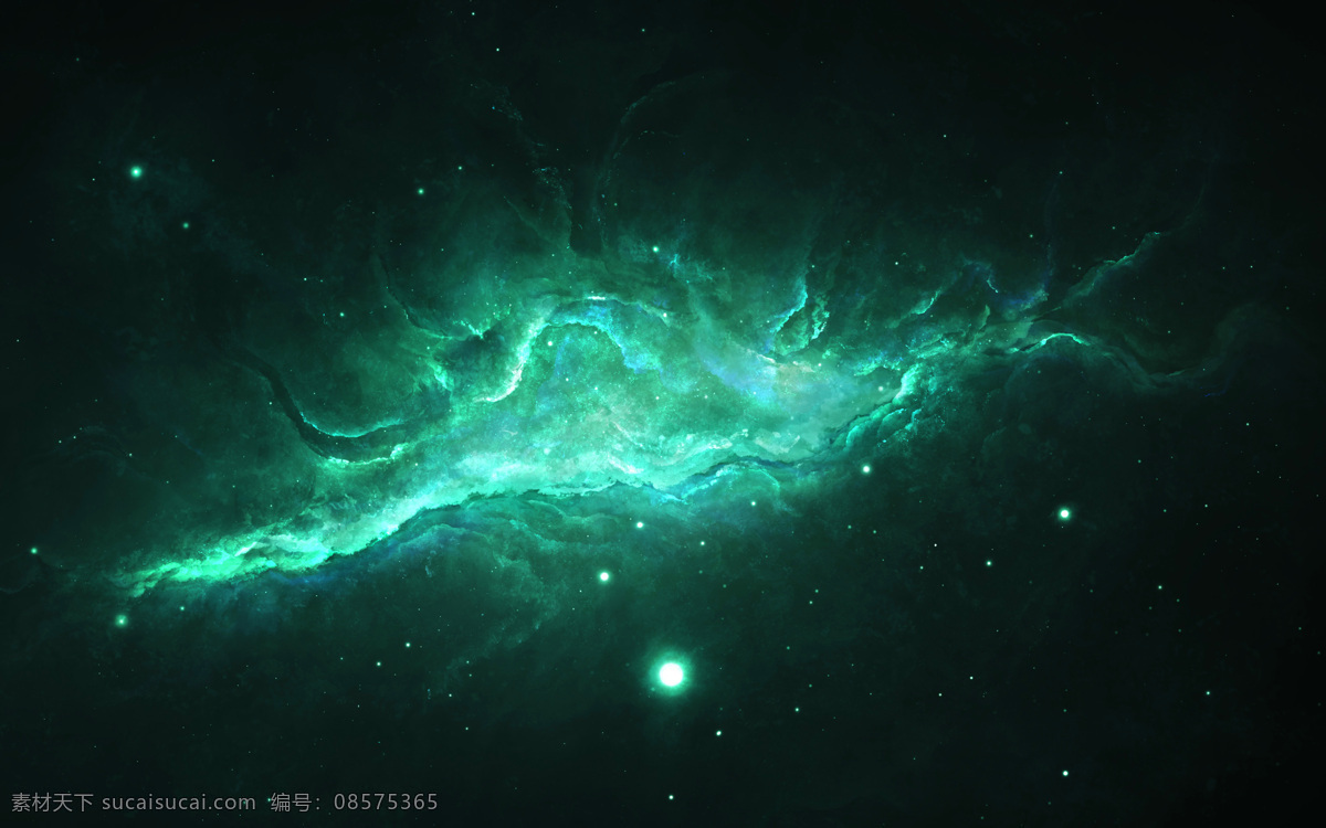 绿色星云 星球 天体 星空 银河 天空 银河系 宇宙 自然景观