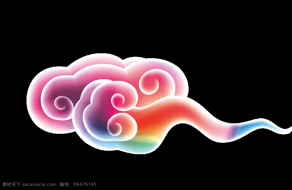 卡通 彩色 云彩 元素 png元素 动漫 免抠元素 神话 童话 透明素材