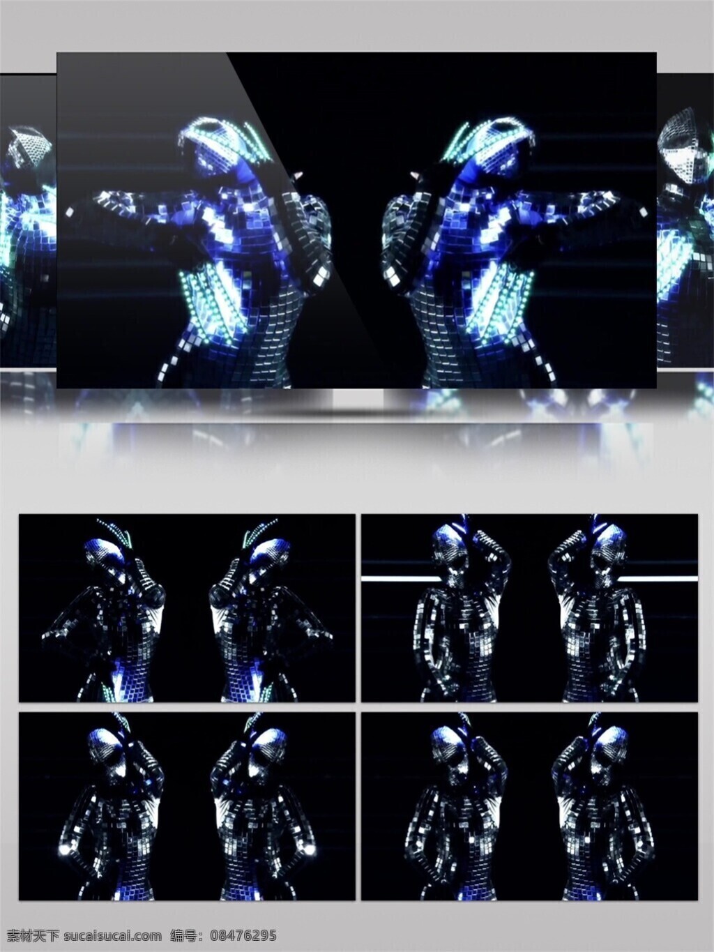 led 闪烁 灯光 蓝色 梦幻 唯美背景素材 舞台背景素材 星光 蓝光 机 甲 动态 视频