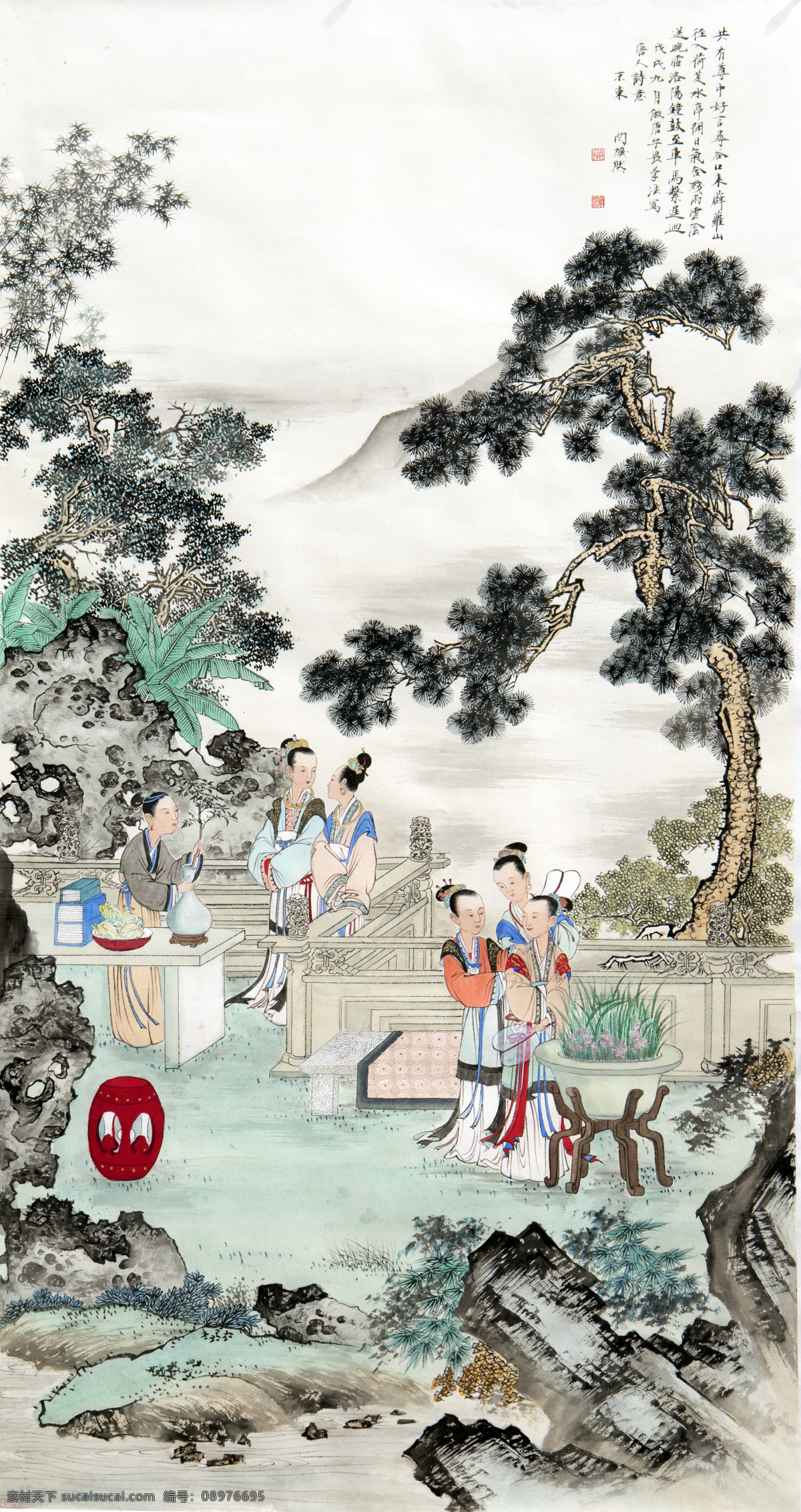 闫焕然 仕女图 国画 传统山水 北宗山水 国画山水 文化艺术 绘画书法