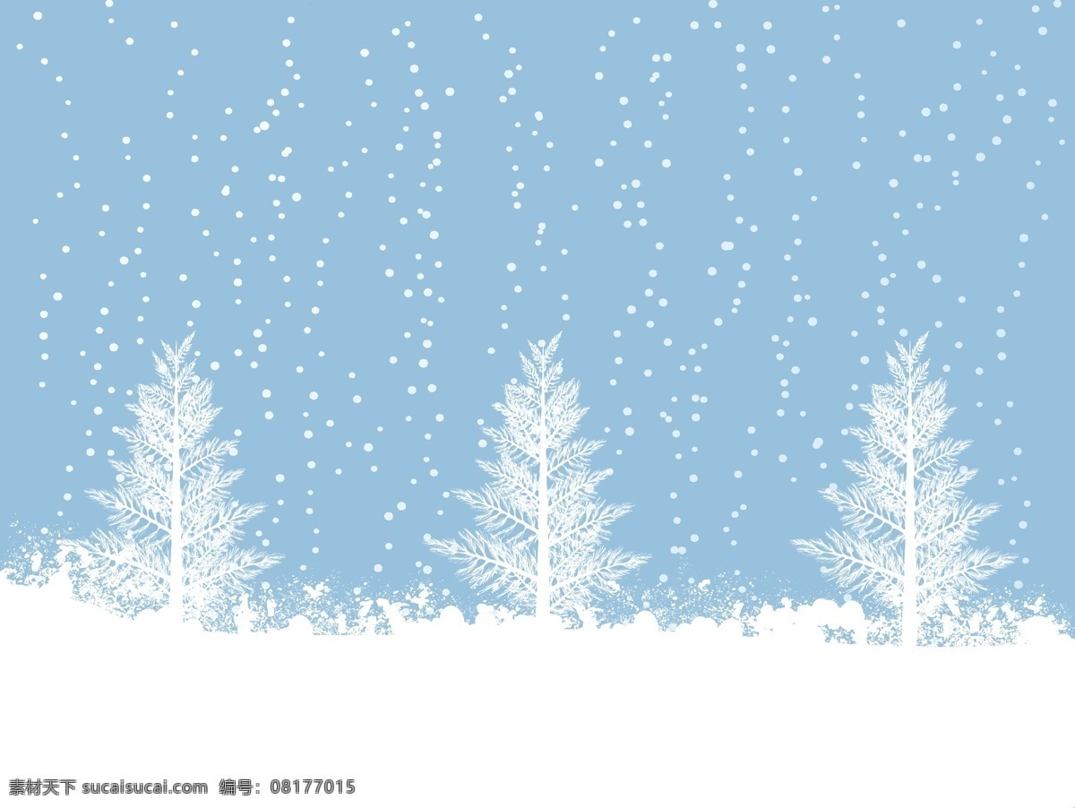 圣诞 雪花 矢量 冬天 雪 松树 房子 月亮 圣诞树 剪影 自然载体 矢量图 日常生活