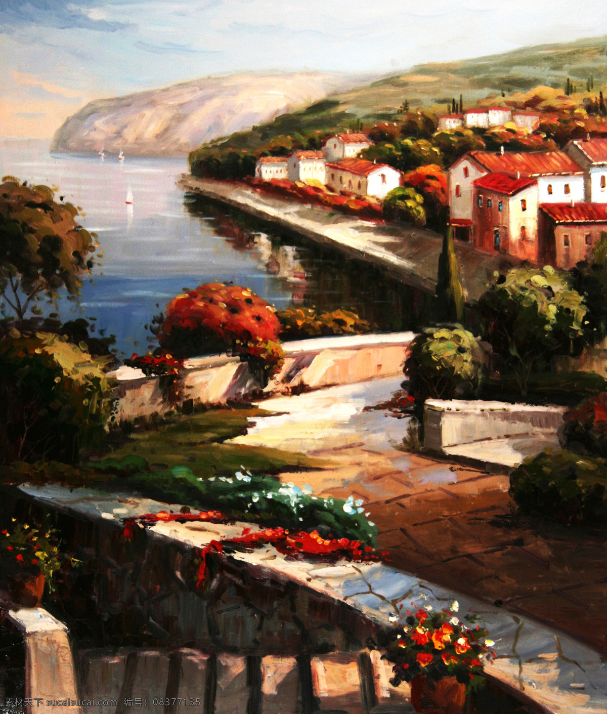 地中海 地中海油画 绘画书法 建筑 欧式 文化艺术 油画 设计素材 模板下载 装饰
