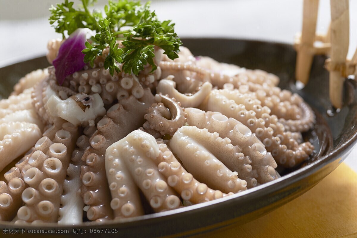 菜 海鲜 章鱼 鱿鱼须 美食 刺身 吸盘 生食 餐饮美食 传统美食