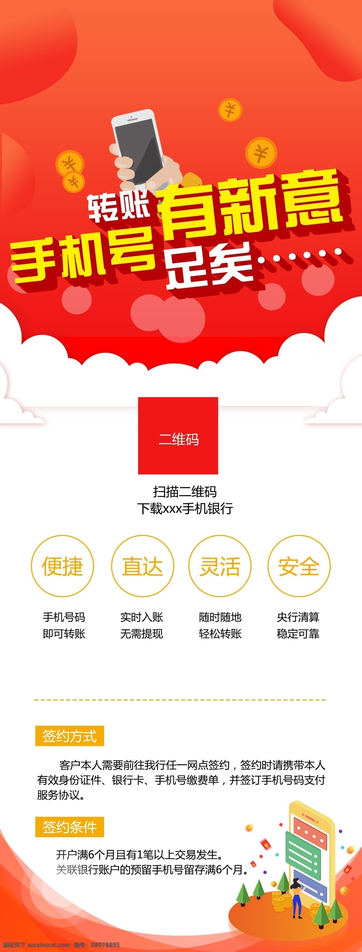 金融理财展架 金融 理财 银行 手机号 橙色