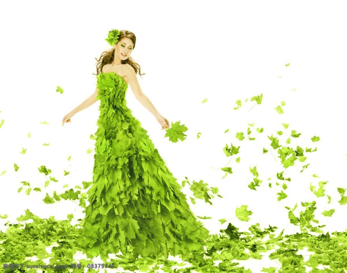 绿叶 长裙 美女 绿叶长裙美女 图片素材下载 绿叶长裙的 美女图片 女人 人物 女性女人 人物图库 创意 创意女人 绿色美女 裙子