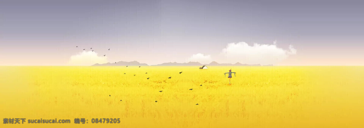 秋收 稻田 banner 背景 黄色 麦田 秋天 1920背景 淘宝全屏背景