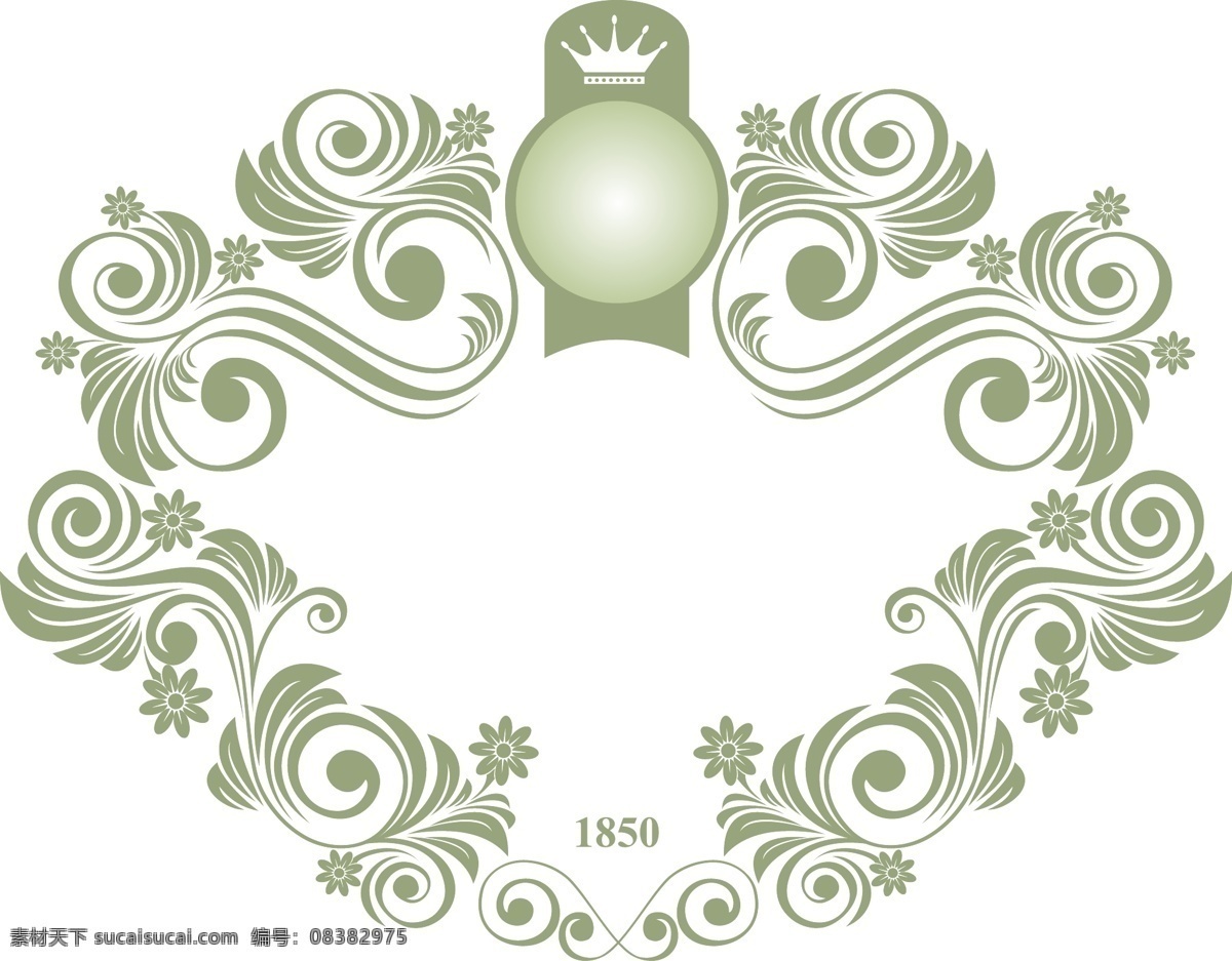皇冠 欧式 花纹 边框 矢量图 矢量素材 欧式花纹 装饰 ai元素 免抠 透明元素