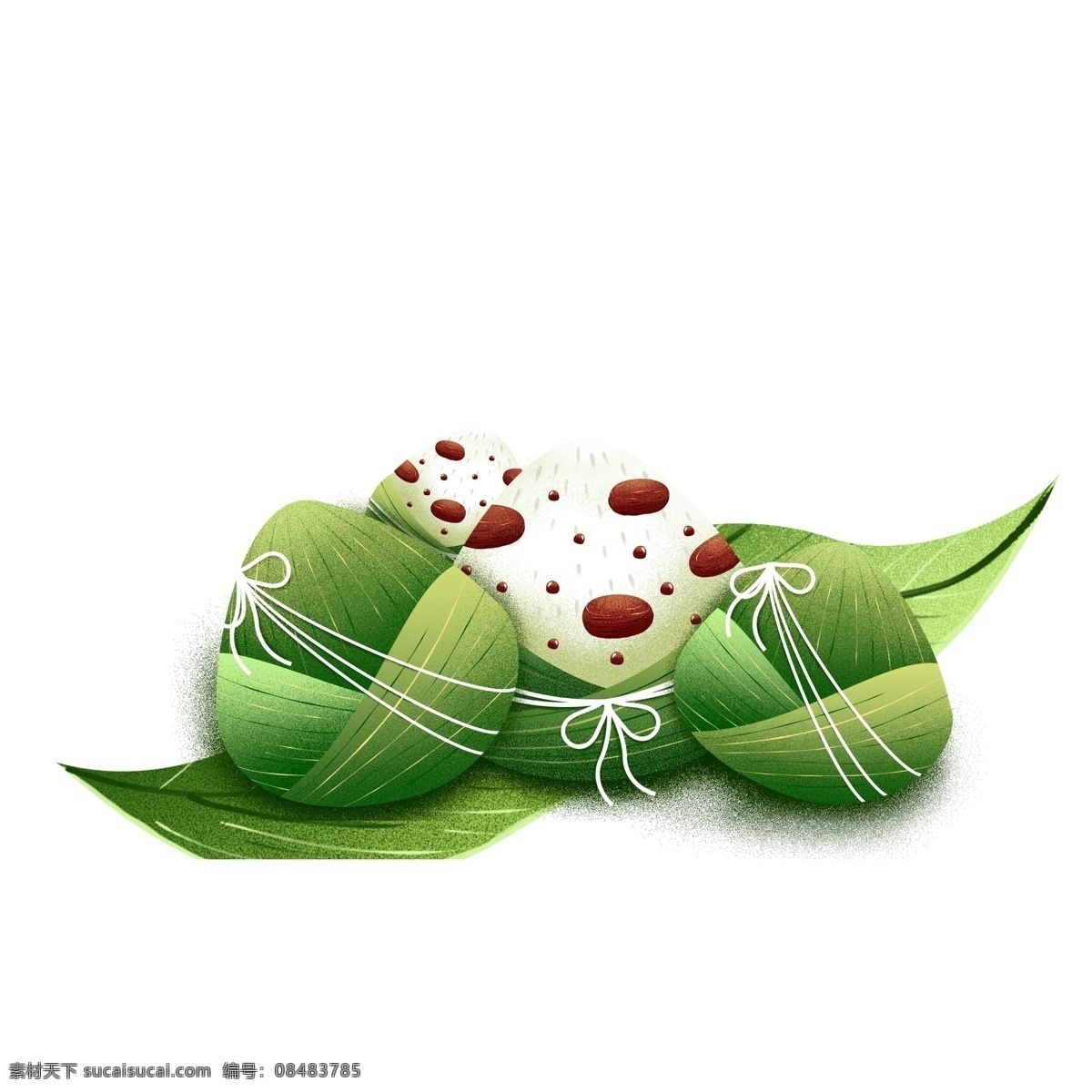 端午节 美味 粽子 元素 手绘 美食 插画 五月初五 粽叶 肉粽