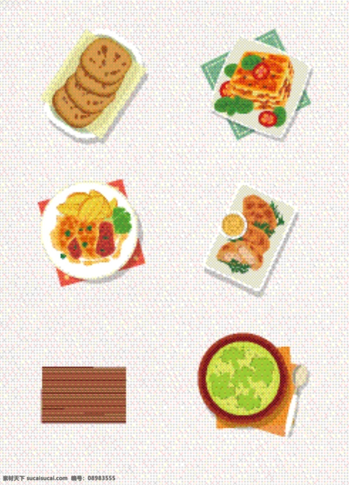 盘 装 卡通 美食 简约 小清新 装饰 图案 食物