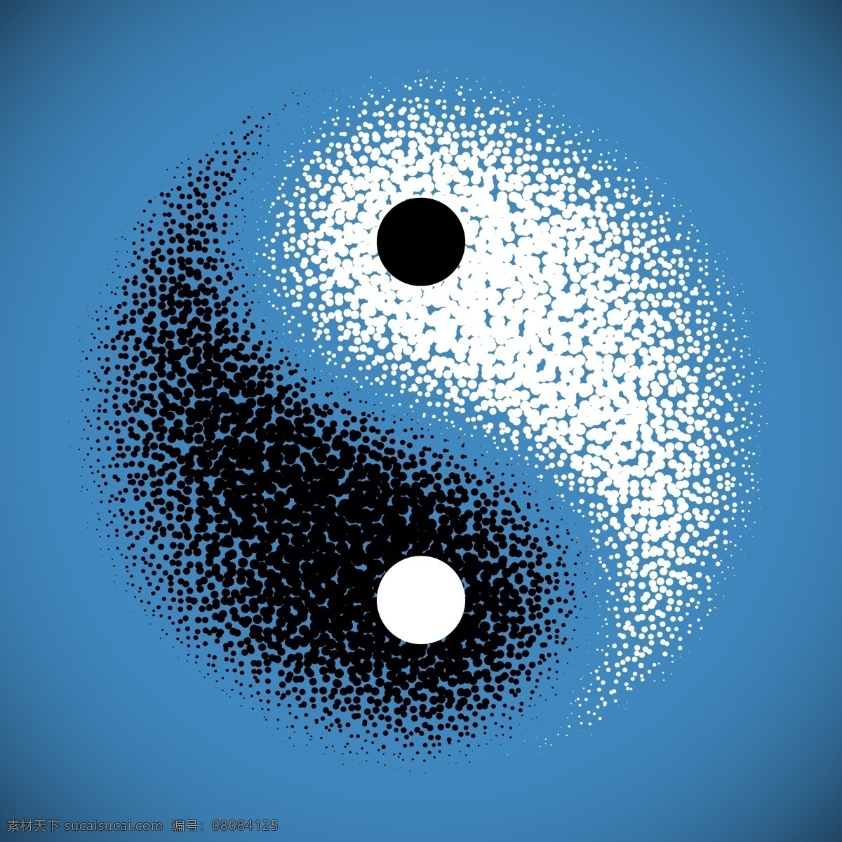 太极 太极两仪 阴阳 太极图案 太极图形 生活百科 矢量素材 蓝色