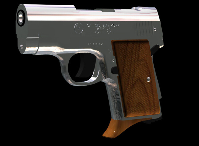 amt 短小 手枪 精致小手枪 武器模型 3d模型素材 游戏cg模型