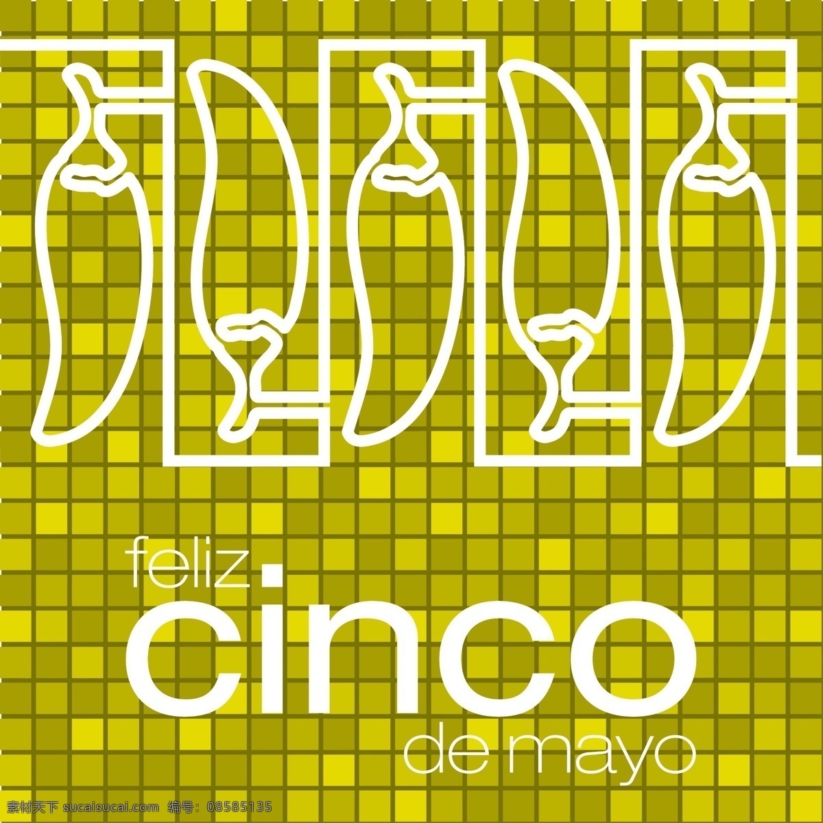 feliz cinco de mayo 幸福 月 五 镶嵌 辣椒 卡 矢量 格式 矢量图 其他矢量图