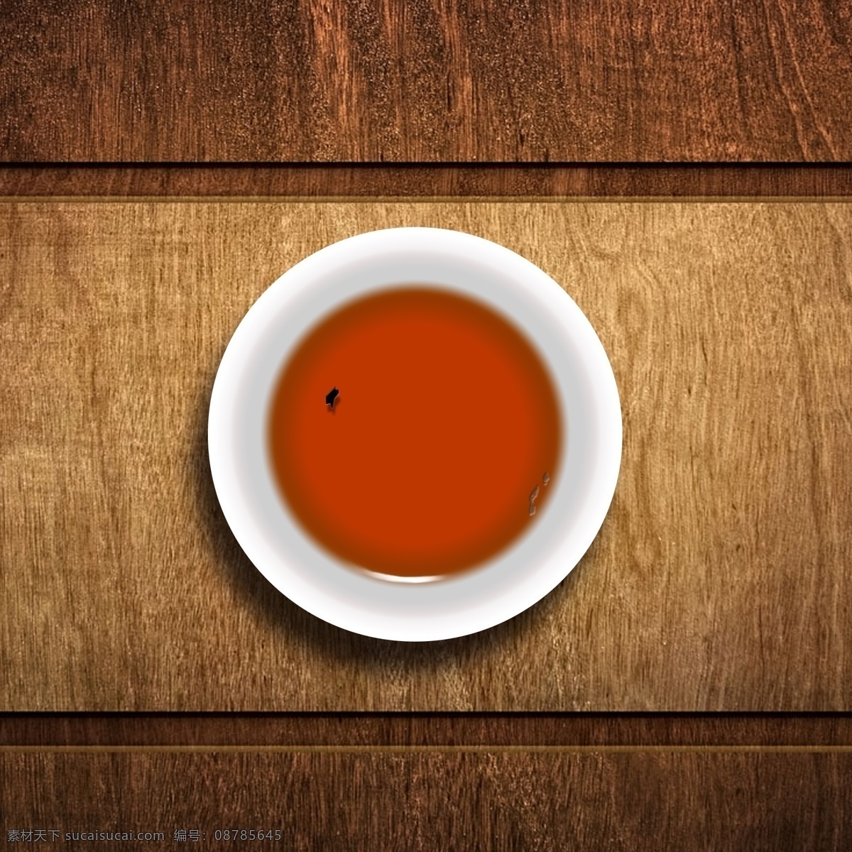 一杯茶 热茶 木板 渐变 茶梗 红茶 分层