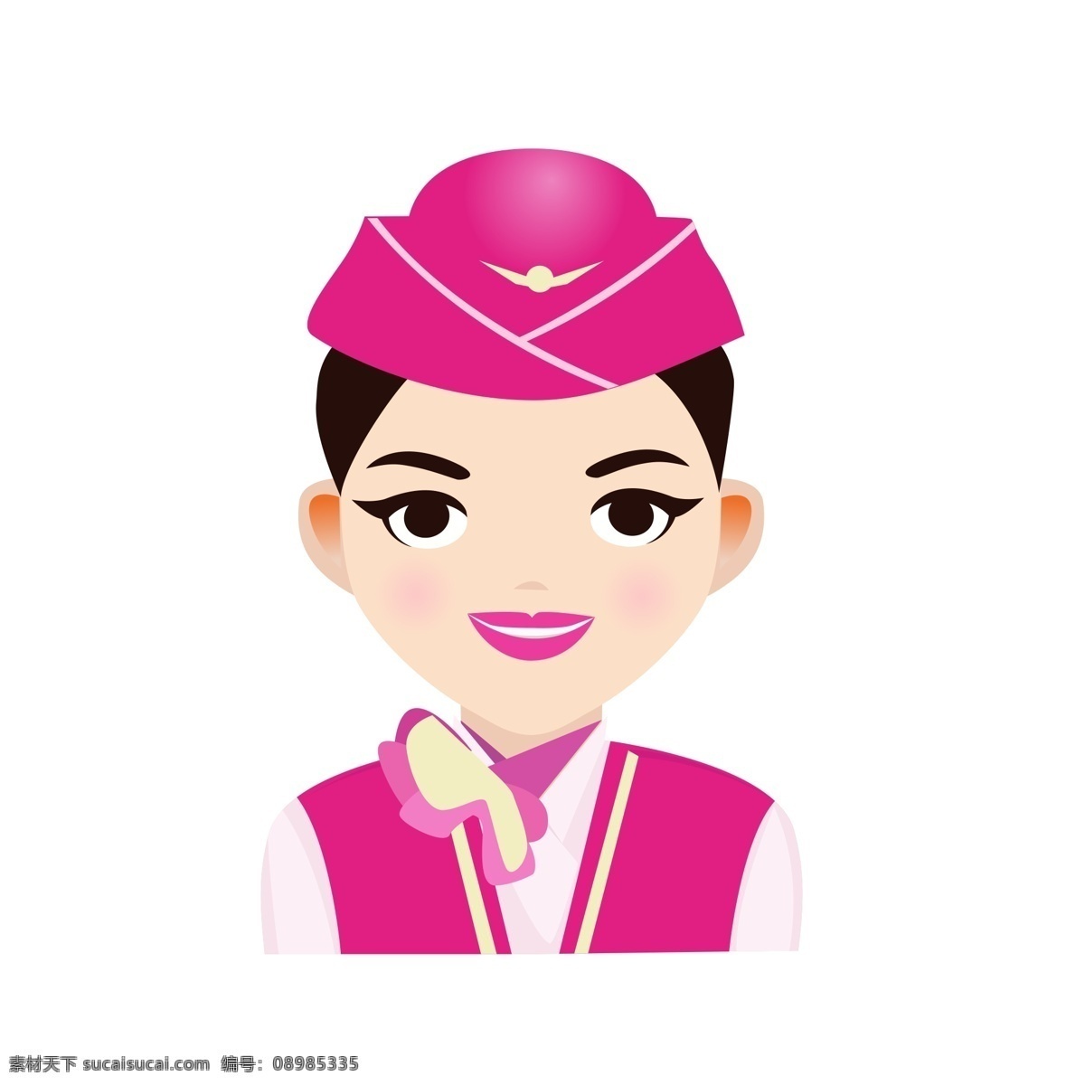 扁平 风 人物肖像 头像 女 空姐 乘务员 人物 肖像 扁平风