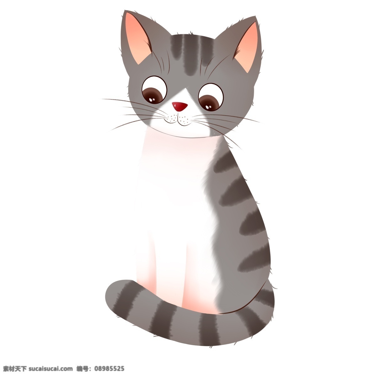 暖 心 小花 猫 动物 卡通 手绘 可爱 萌宠 宠物 小猫