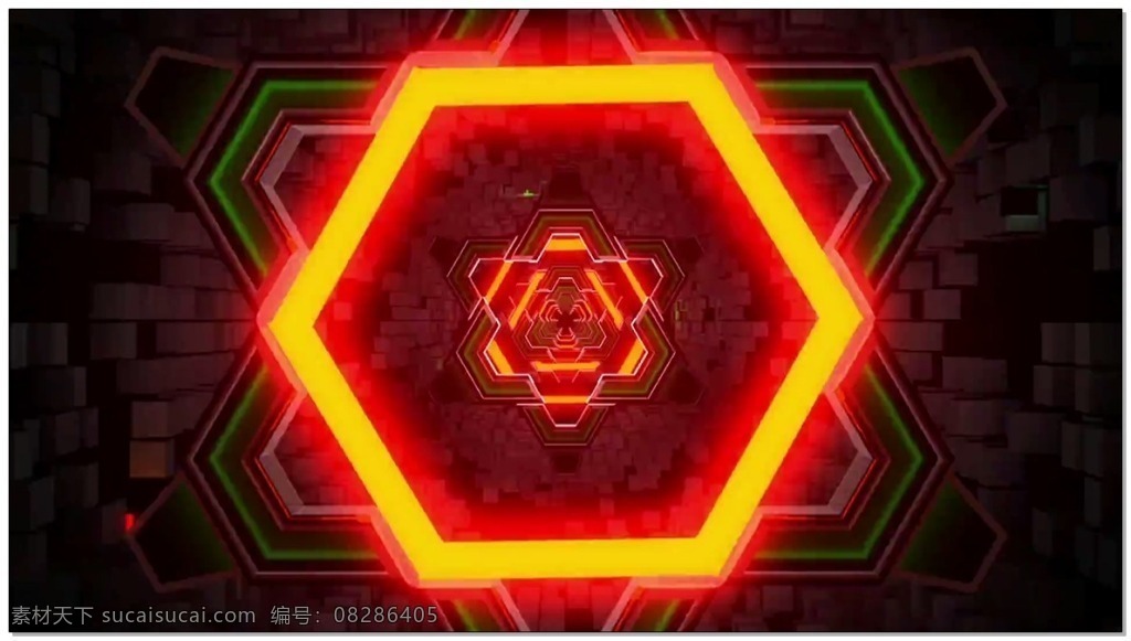 橙 光 舞动 劲爆 有音乐 视频 荧光 炫舞 六边形 动态素材 视频动态素材