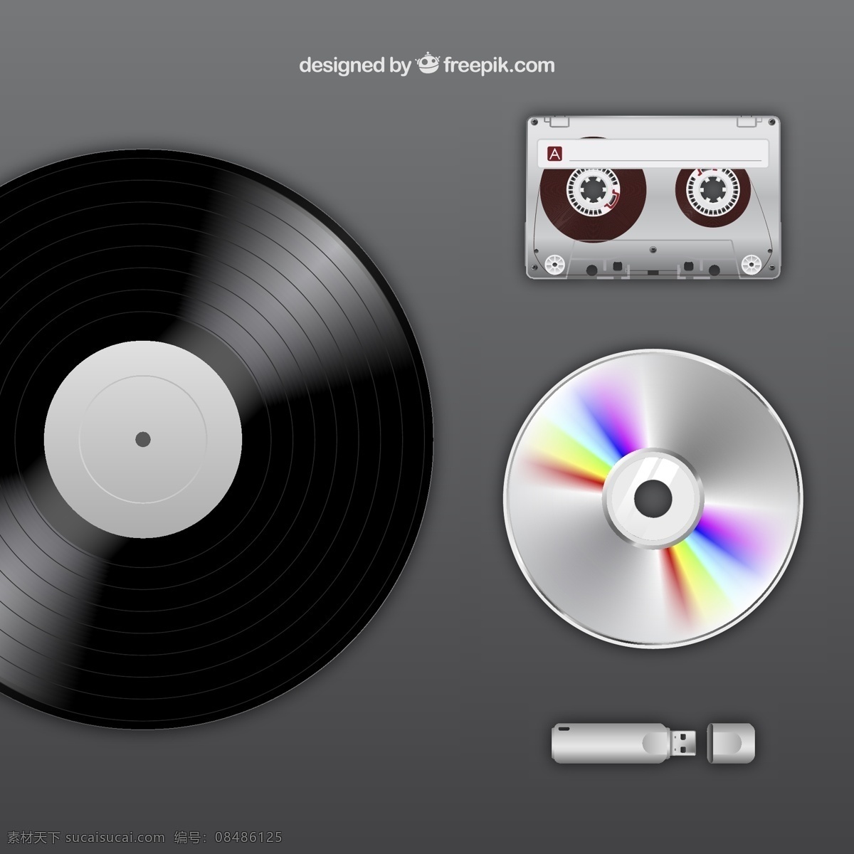 乙烯演化 复古 cd 磁带 老 演化 老式复古 播放器 设备 音乐 存储 光盘 磁盘 垂直 乙烯技术 磁 紧凑 灰色