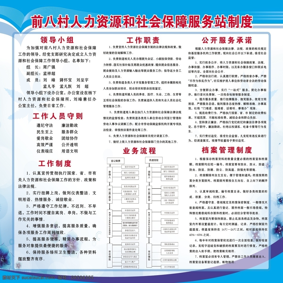 人力资源 资源 社会保障 村级人社制度 综合制度 领导 小组 展板模板 广告设计模板 源文件