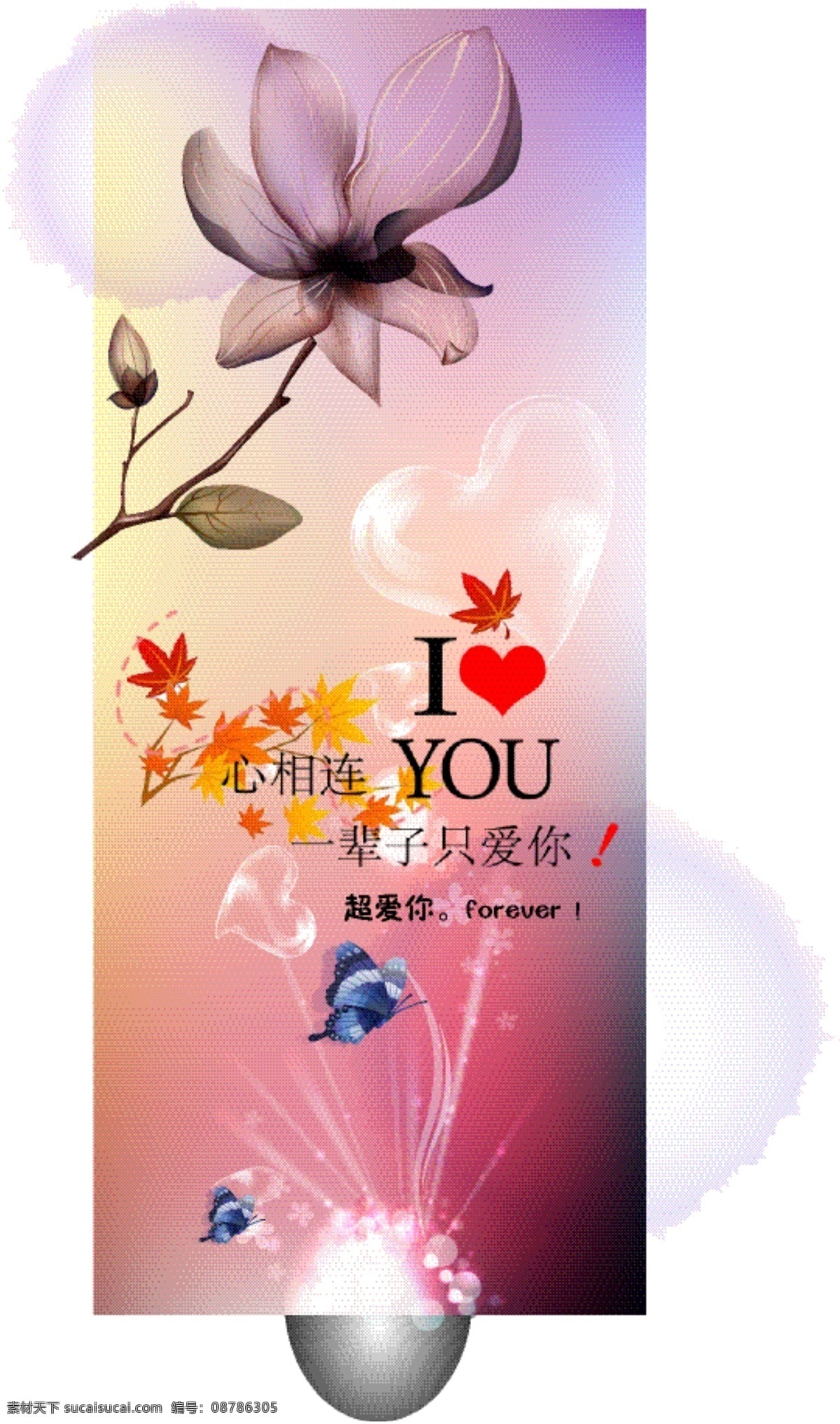 梦幻花朵 枫叶 花朵 花纹 气泡 桃心 蝴蝶 圆圈 心形 五瓣花 玉兰花 爱情 情人节 底纹边框 花边花纹