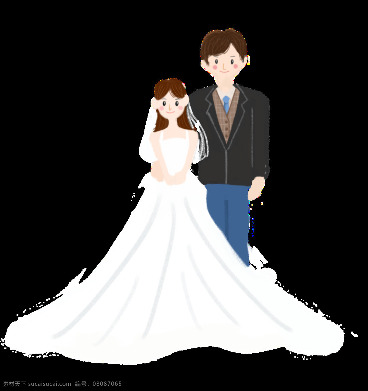 手绘 婚礼 结婚 免 抠 图 插画 男人 女人 婚纱 礼服 婚庆 节日 微信 淘宝 网页 美妆 天猫婚博会