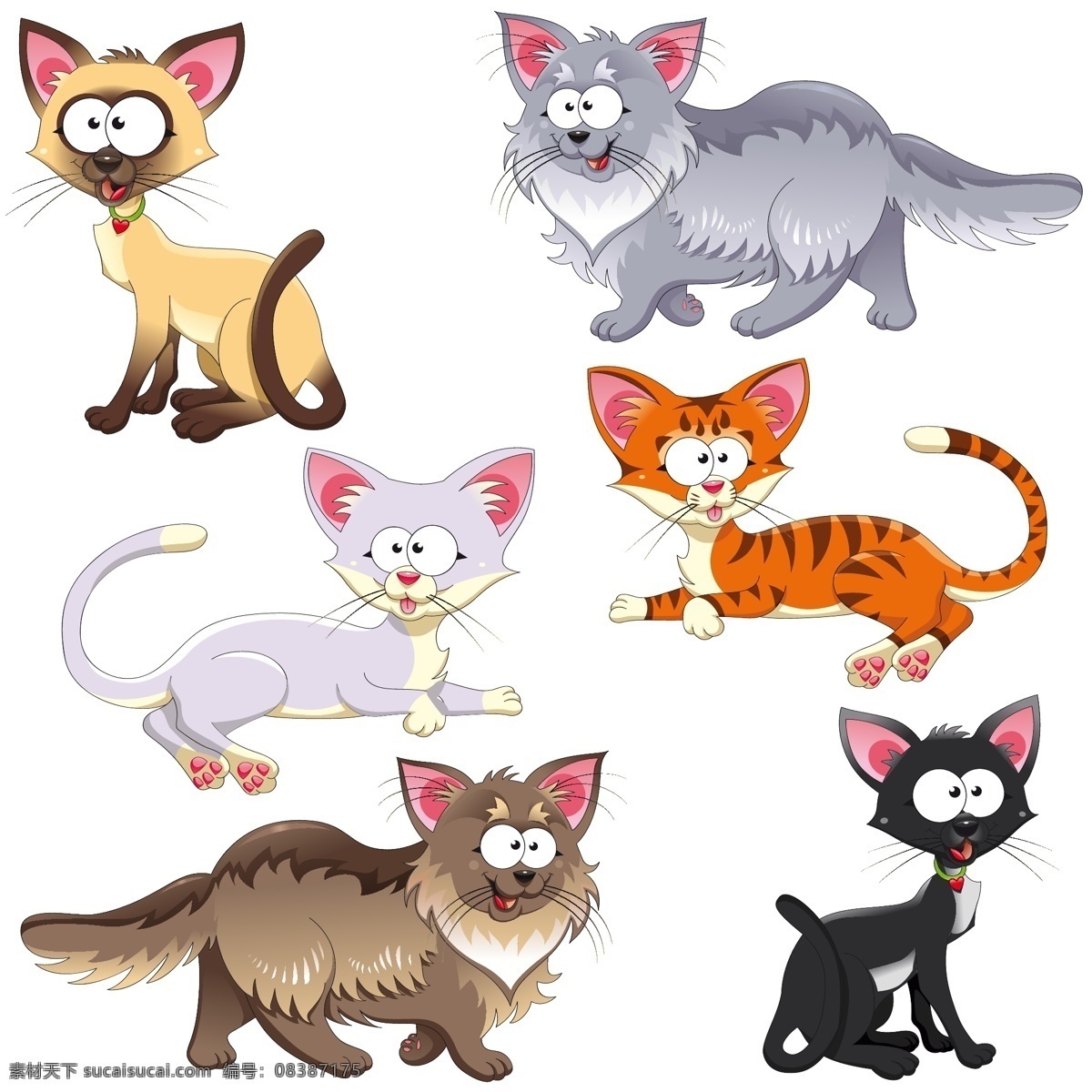 小猫矢量 可爱 矢量 小猫 卡通 各种猫 猫咪 动物