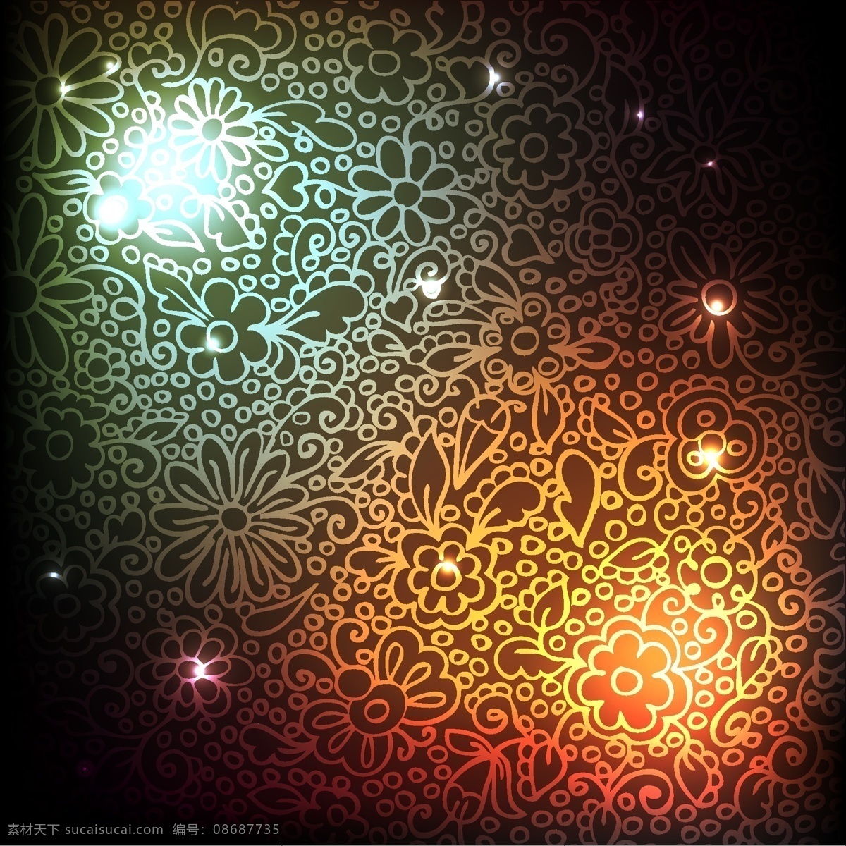 炫 光 花纹 背景 矢量图 其他矢量图
