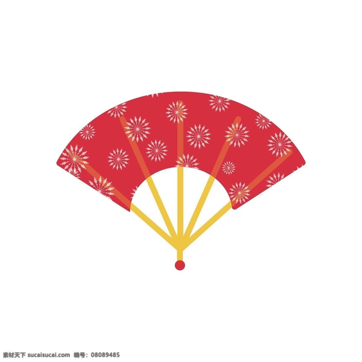 中国 风 红色 折叠 扇 图案 折扇 夏日扇