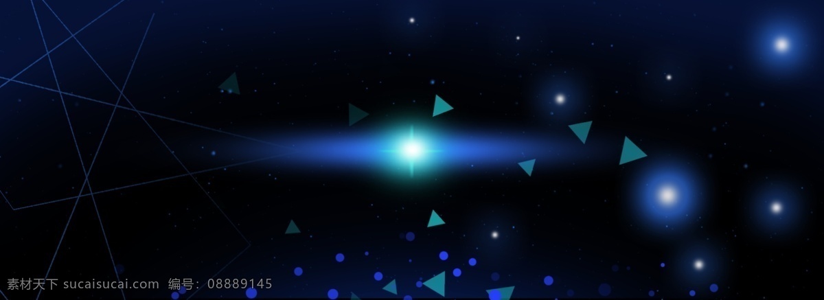 黑色 商务 星空 科技 背景 光效 创意 三角 繁星