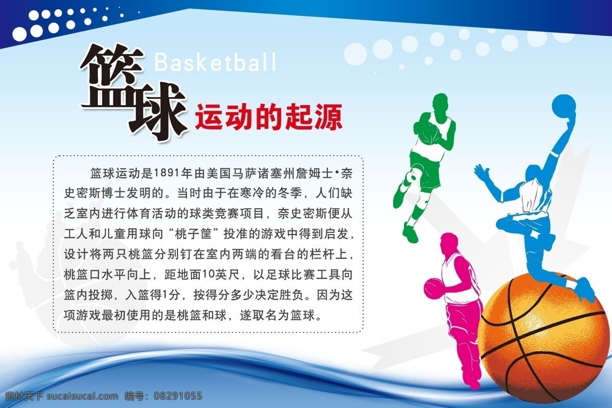 体育篮球 体育 篮球 模版下载 篮球素材下载 篮球模板下载 体育挂图 挂图 篮球运动起源 灌篮 人物 体育运动 花边 边框 底纹 挂图底色 广告设计模板 展板模板 源文件