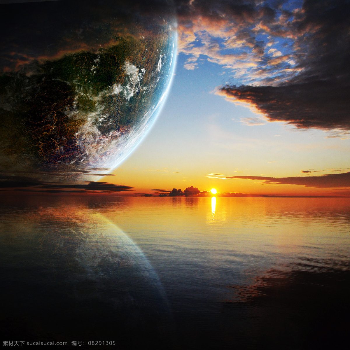 星球 地球 宇宙 云彩 奇幻 魔幻 星空 星际 湖 太阳 科学研究 现代科技