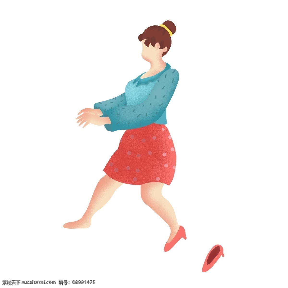 狂欢 跳舞 女人 卡通 插画 人物 高跟鞋