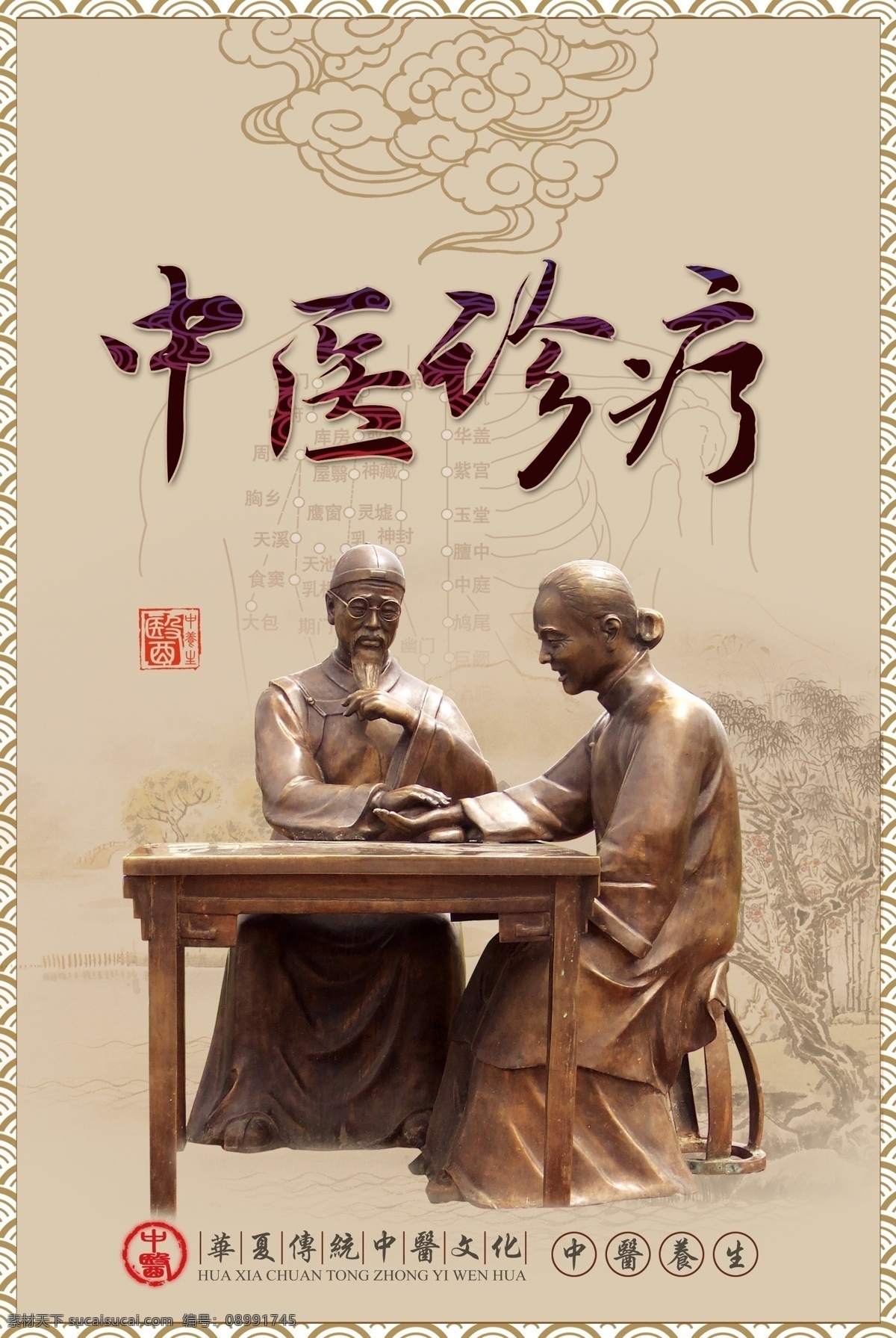中医诊疗 老中医 中医院 中医疗法 中医石像 大夫 就诊 中医养生 公益标语