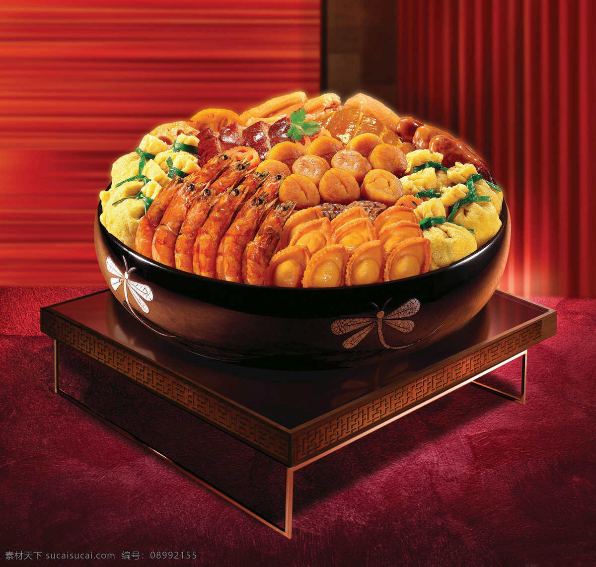 鲍鱼 瑶 柱 福 袋 盆菜 春节 节日 喜庆 瑶柱 福袋 鱼翅 辽参 鸽蛋 餐饮美食 传统美食