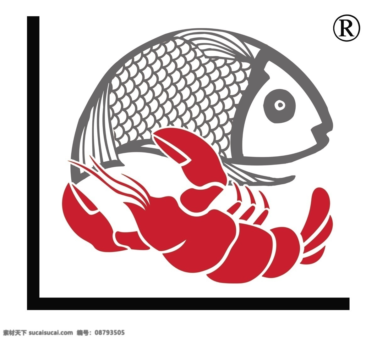 鱼虾图标 鱼 虾 鱼和虾 虾鱼 鱼虾 鱼虾logo 标志设计 广告设计模板 源文件