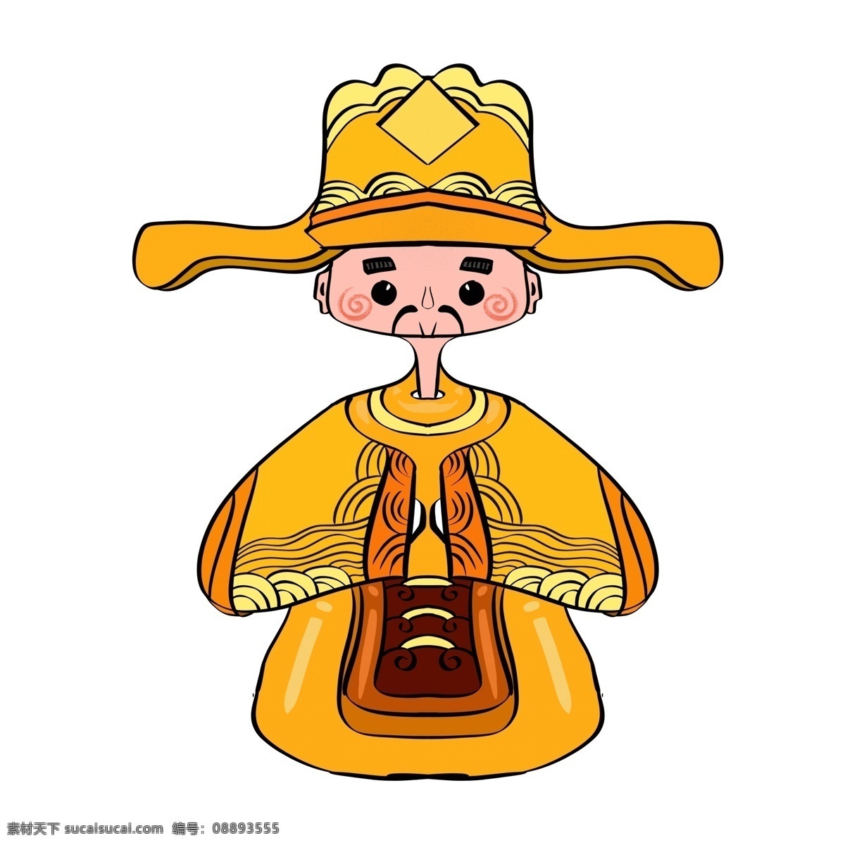 2019 年 猪年 财神爷 元素 小猪 过年 卡通 新年 手绘 png元素 免抠元素