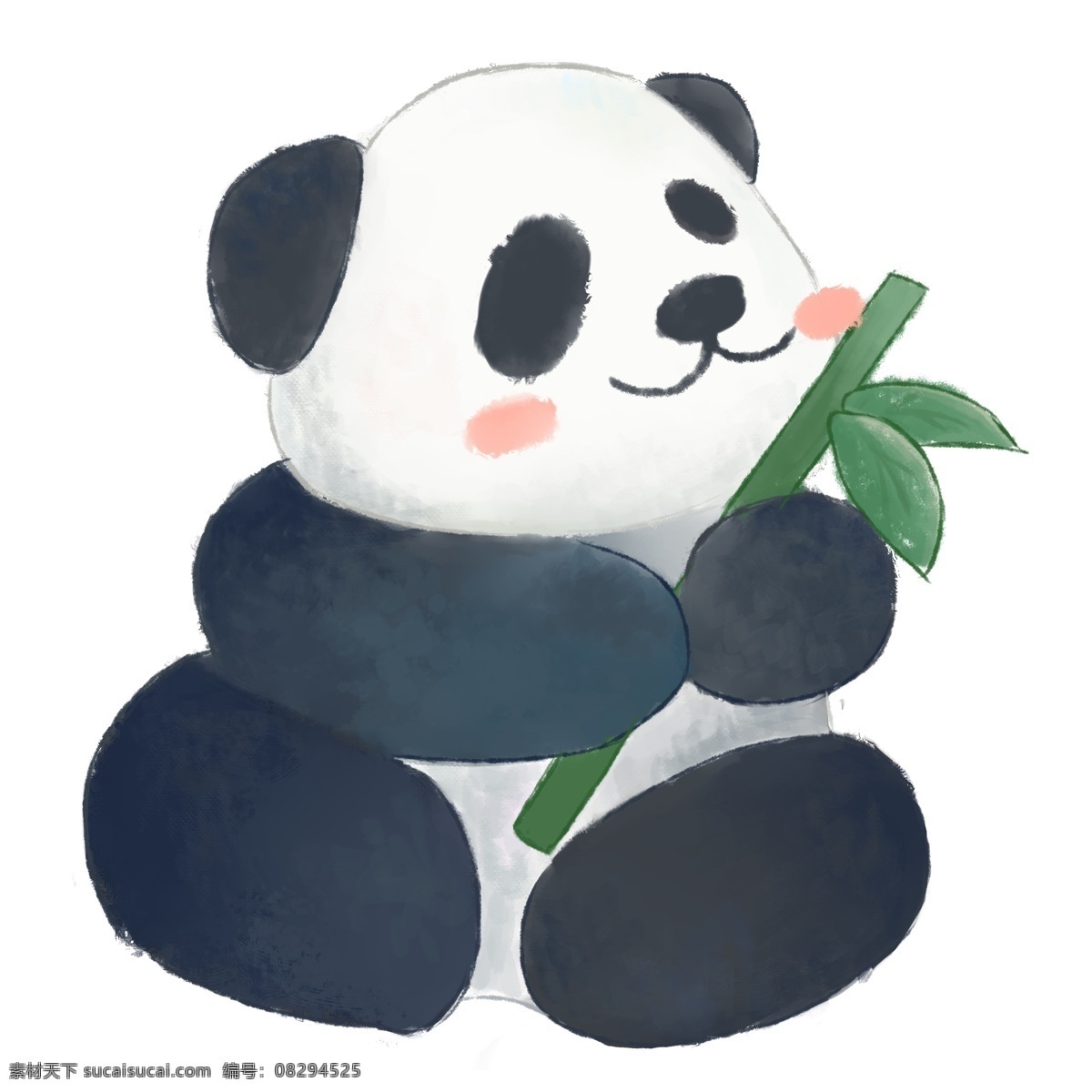 守护 卡通 熊猫 原创 元素 竹子 可爱 中国元素 国宝 绘画 原创元素 设计元素