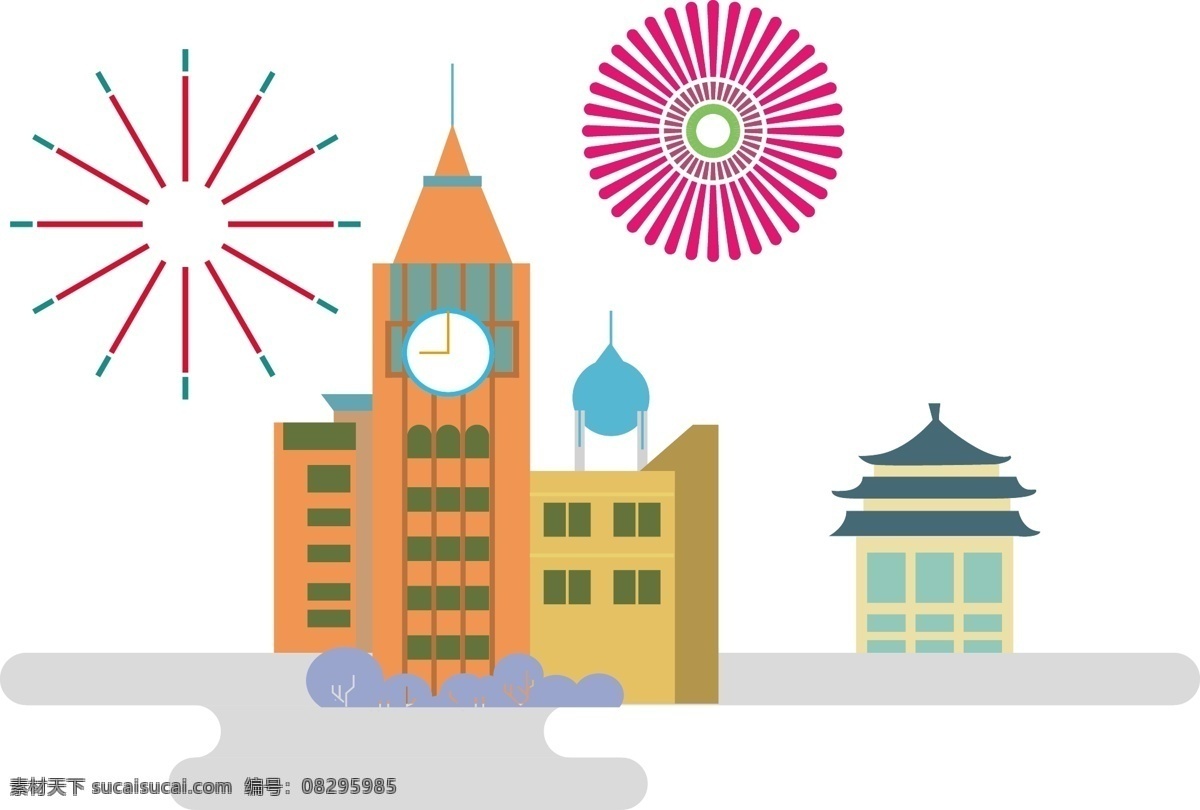 北京 建筑 合集 王府井 城市 ui 祥云 花纹 地标 icon 北京天安门 水立方 鸟巢大剧院 天坛 大裤衩 扁平 牌楼