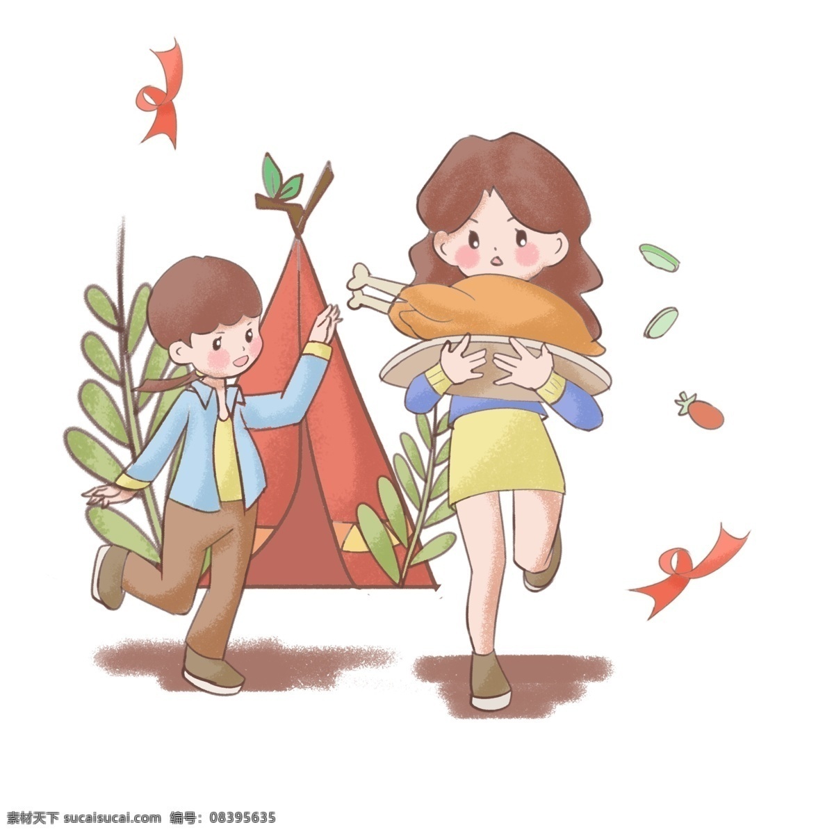 手绘 感恩节 卡通 人物 插画 女孩 小女生 场景 美食 感恩节快乐 贺卡 快乐 女生 板绘 小男孩 男生 可爱男生 手绘男生 家庭 节日快乐