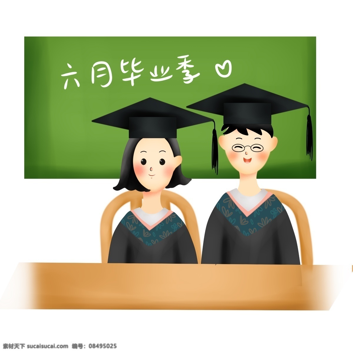教室 里 拍 毕业 情侣 毕业照 毕业季 夏季 学士服 班级 黑板 桌椅 毕业写真 男同学 女同学 毕业合影