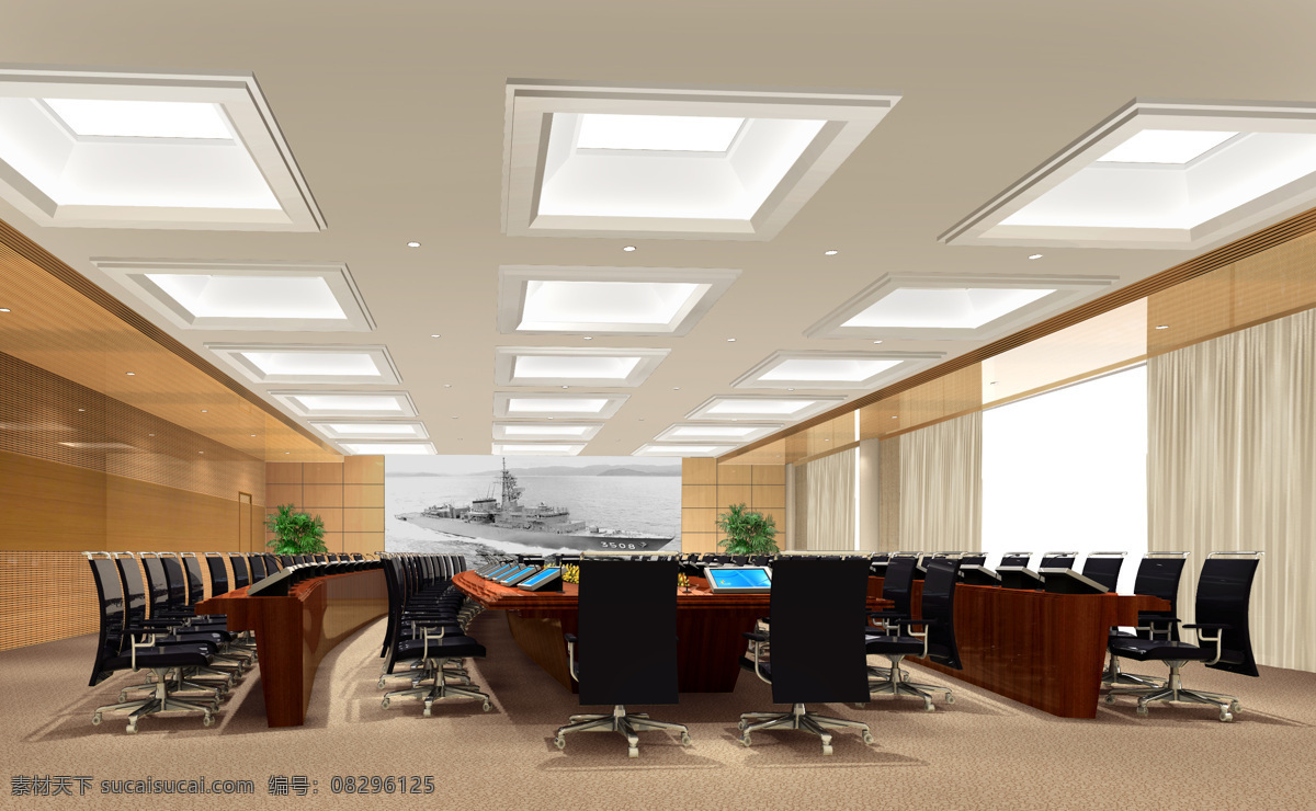 大会议室 贵宾会议室 会议室吊顶 会议桌 会议室椅子 环境设计 室内设计