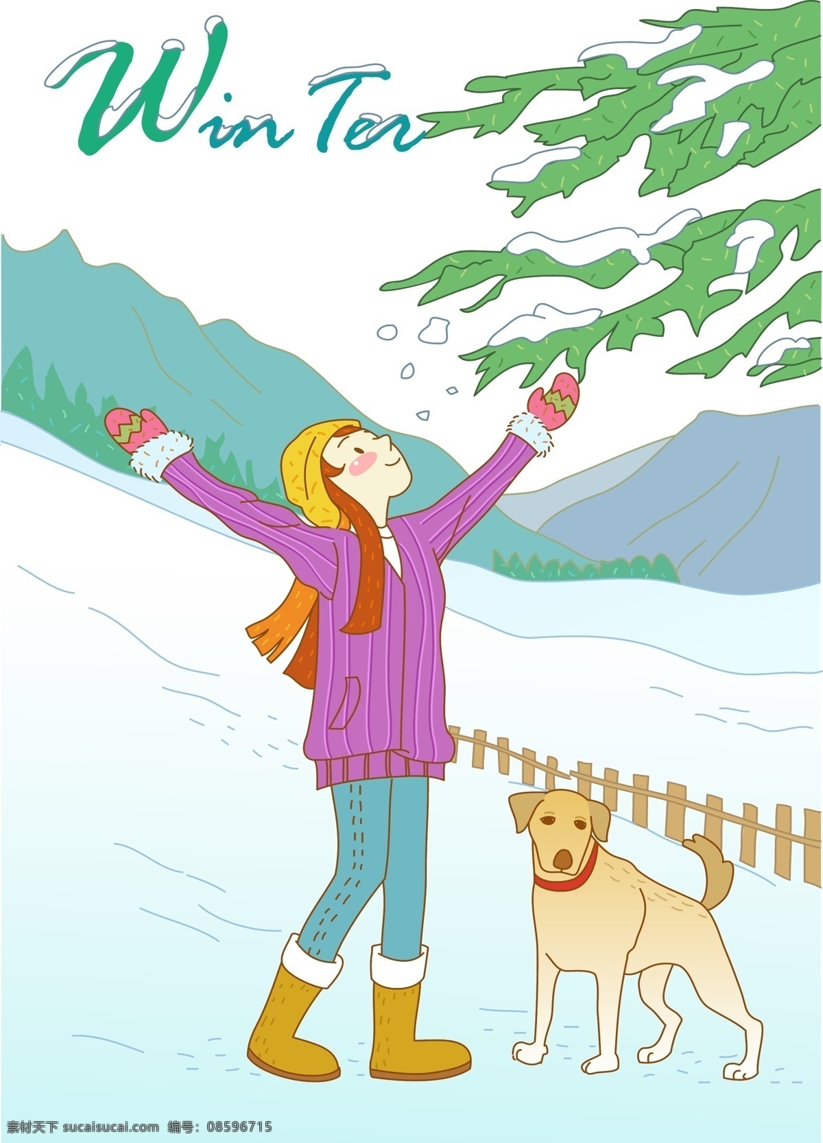 韩国 冬季 圣诞 小女孩 插画 臼寤噶克夭 插画集